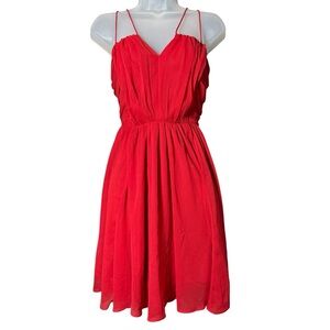 Love Fire Red Spaghetti Strap Fit & Flare Mini Dress Smocked Women’s Medium